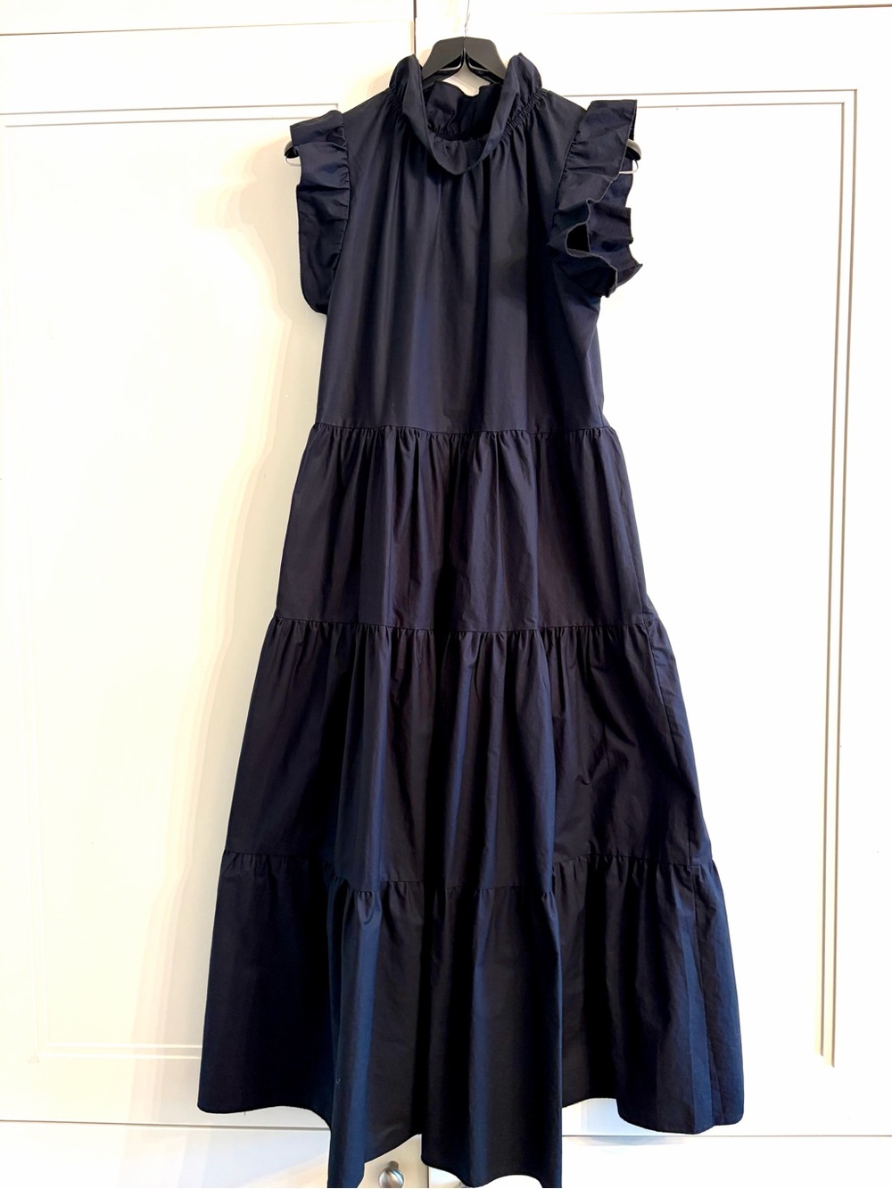 Elegant Black tiered midi dress - Italy, size XSmall